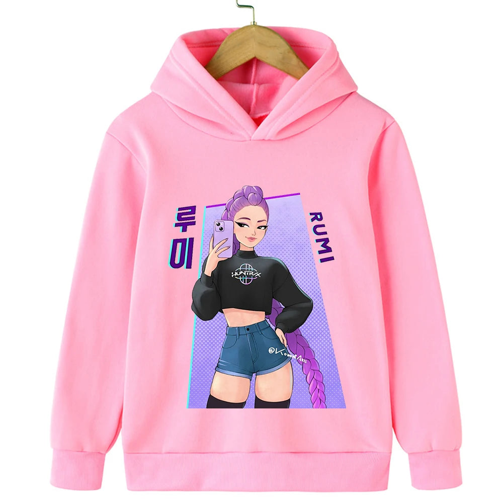 HUNTRIX K-POP Demon Hunters style KIDS Hoody - PINK