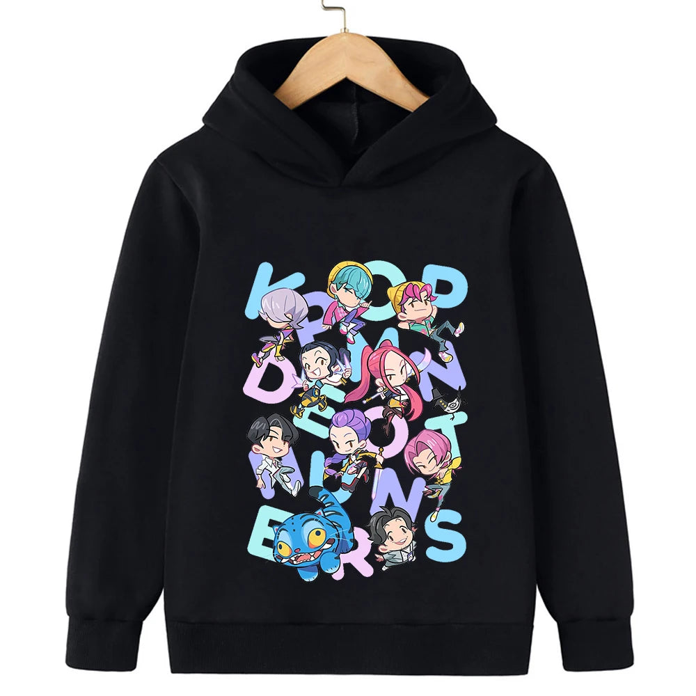HUNTRIX K-POP Demon Hunters style KIDS Hoody - BLACK