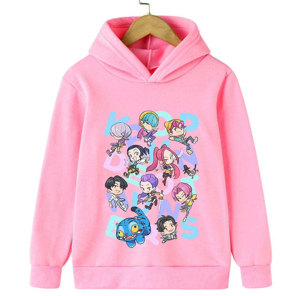 HUNTRIX K-POP Demon Hunters style KIDS Hoody - PINK