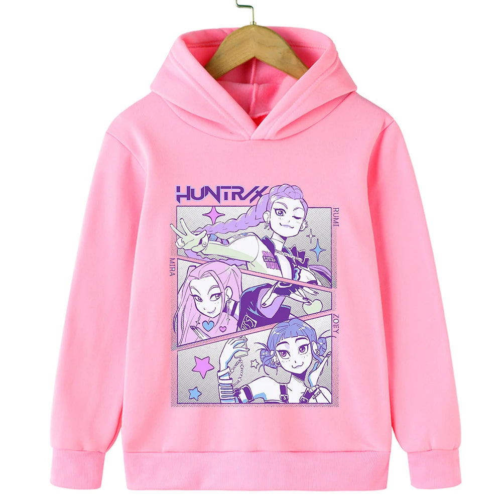 K-Pop HUNTRIX Demon Hunters Hooded Sweatshirt - KIDS