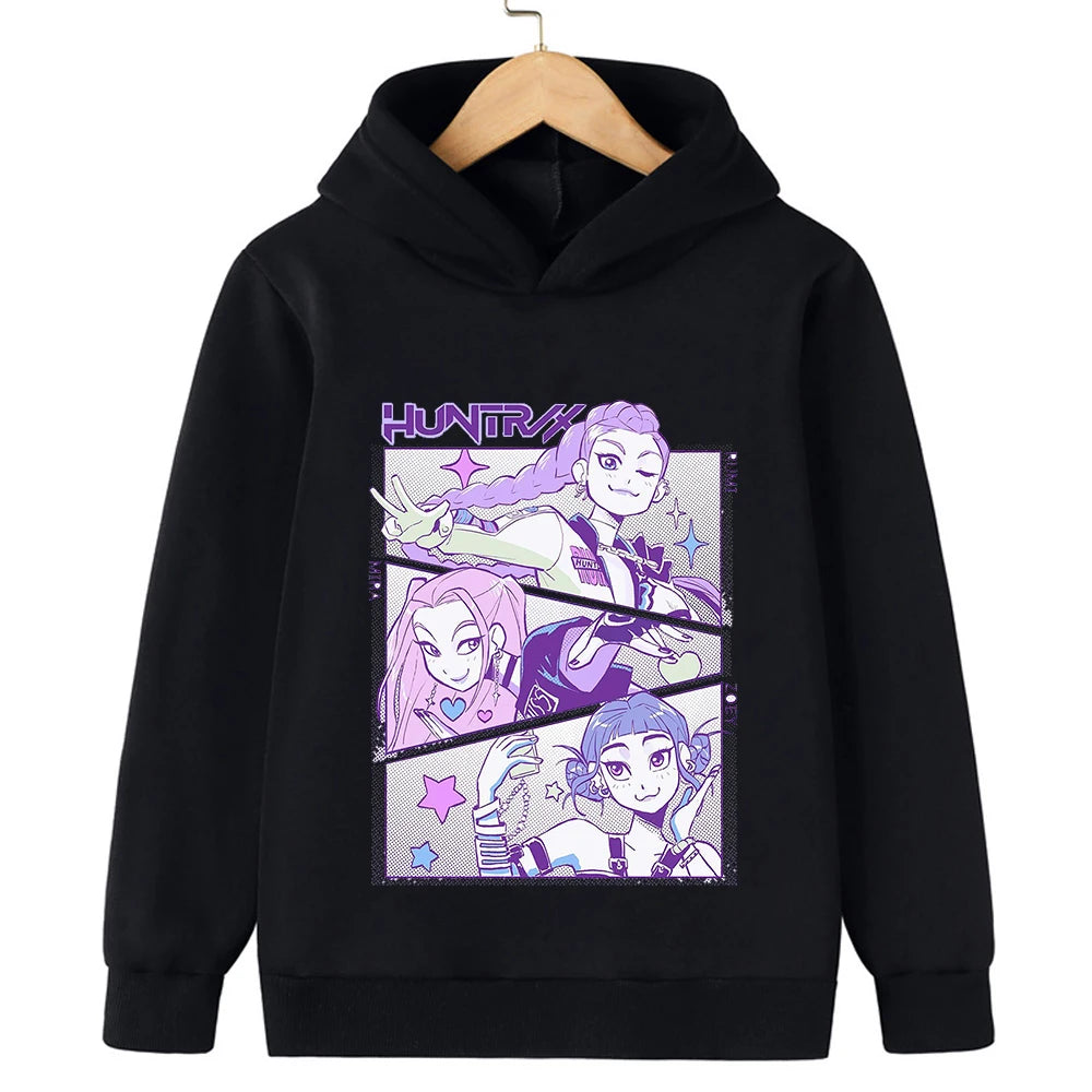 K-Pop HUNTRIX Demon Hunters Hooded Sweatshirt - KIDS